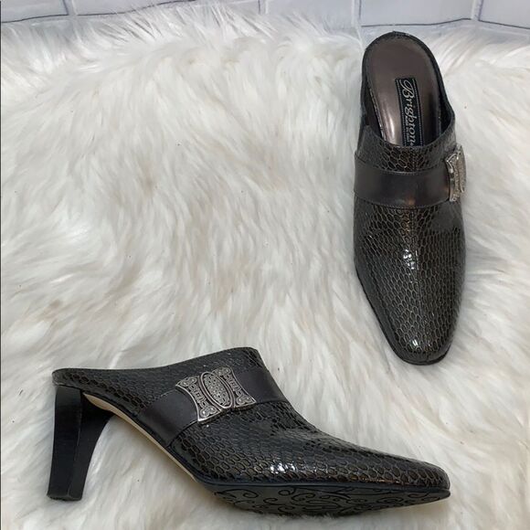 Brighton Rhyme Leather Mules Size 6.5 - Picture 1 of 6